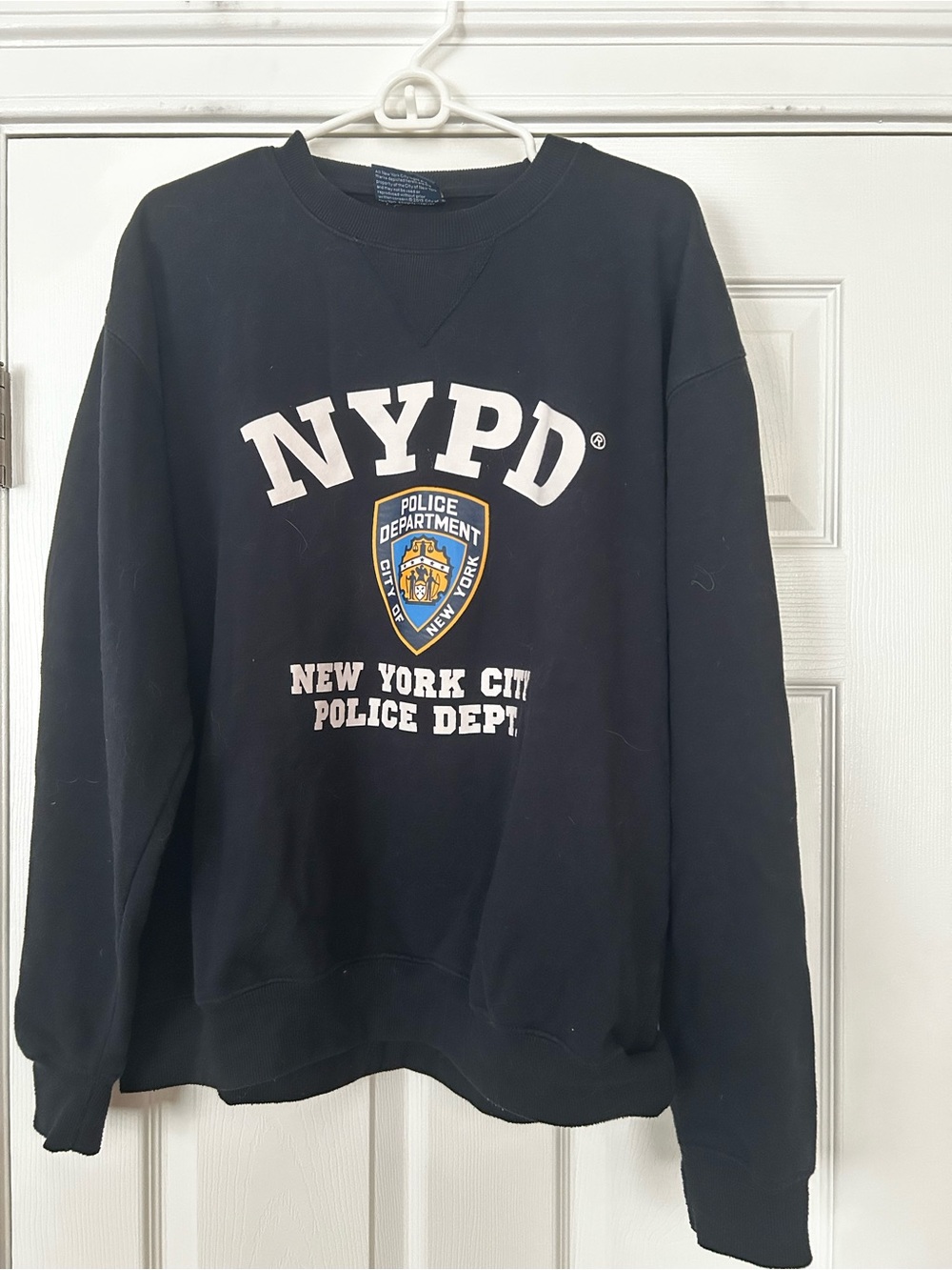 XL NYPD Graphic Crewneck Sweatshirt - Black
